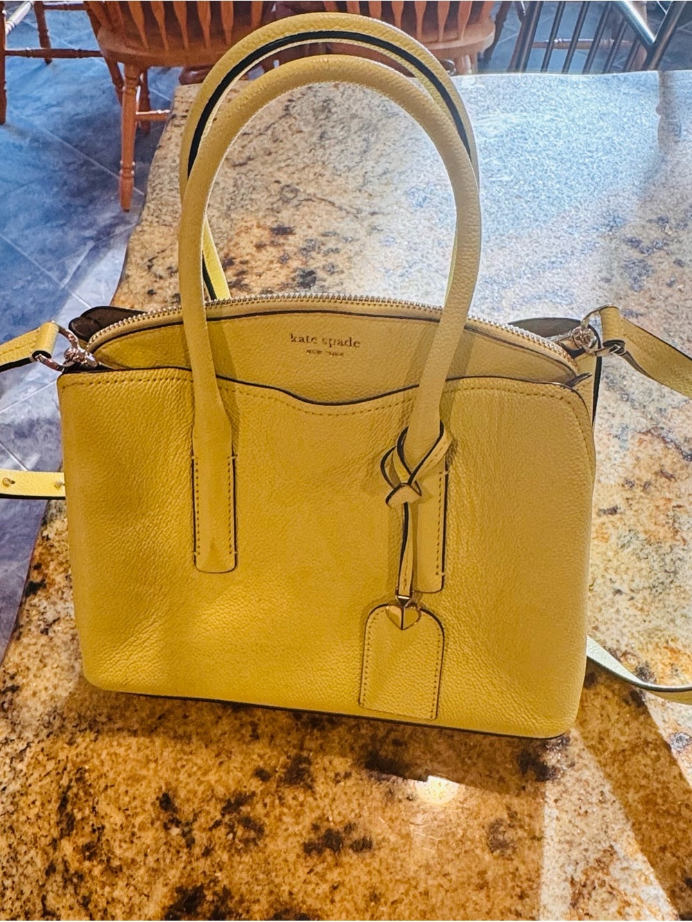 kate spade Lemon Yellow Pebbled Leather Satchel